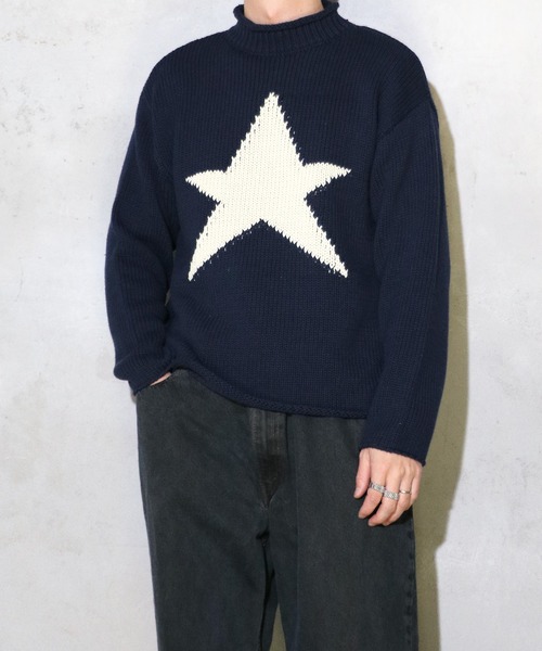 SUNNY  SPORTS（サニースポーツ）の「SUNNY SPORTS / サニースポーツ ROLL NECK LOW GAUGE COTTON SWEATER ロールネック コットンセーター（ニット/セーター・メンズ・ブラック/ネイビー・MEDIUM/LARGE）」の19枚目の写真