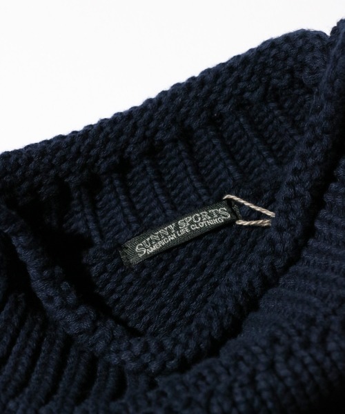 SUNNY  SPORTS（サニースポーツ）の「SUNNY SPORTS / サニースポーツ ROLL NECK LOW GAUGE COTTON SWEATER ロールネック コットンセーター（ニット/セーター・メンズ・ブラック/ネイビー・MEDIUM/LARGE）」の22枚目の写真