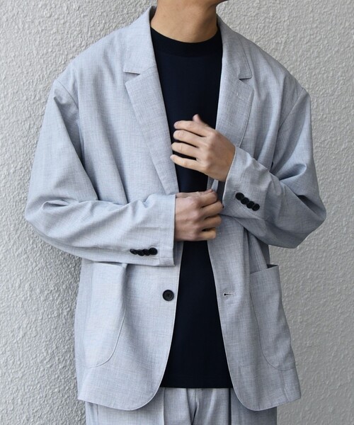 SHIPS any（シップス エニィ）の「SHIPS any:〈吸水速乾〉Rapidry リラックス ジャケット(セットアップ対応)◇（テーラードジャケット・メンズ・ダークブルー/グレー/ライトグレー/ブラック・LARGE/MEDIUM/SMALL）」の3枚目の写真