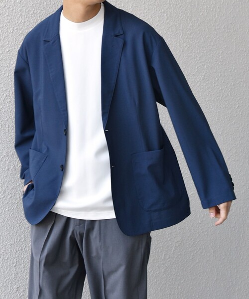 SHIPS any（シップス エニィ）の「SHIPS any:〈吸水速乾〉Rapidry リラックス ジャケット(セットアップ対応)◇（テーラードジャケット・メンズ・ダークブルー/グレー/ライトグレー/ブラック・LARGE/MEDIUM/SMALL）」の5枚目の写真