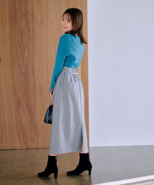 COHINA(コヒナ)の「フロントボタンウエストデザインIラインスカート 【低身長・小柄女性】(スカート・レディース・グレー/ブルー/ブラウン・XS-Short/S-Short/XS-Regular/S-Regular)」の21枚目の写真