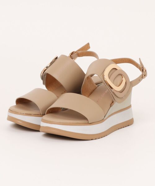 inter-chaussures(インターショシュール)の「【INTER-CHAUSSURES】バックルウエッジサンダル(I52101)(サンダル・レディース・ホワイト/ベージュ・36/37/38/39/35)」の5枚目の写真
