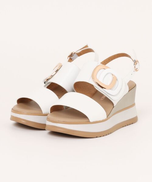 inter-chaussures(インターショシュール)の「【INTER-CHAUSSURES】バックルウエッジサンダル(I52101)(サンダル・レディース・ホワイト/ベージュ・36/37/38/39/35)」の7枚目の写真