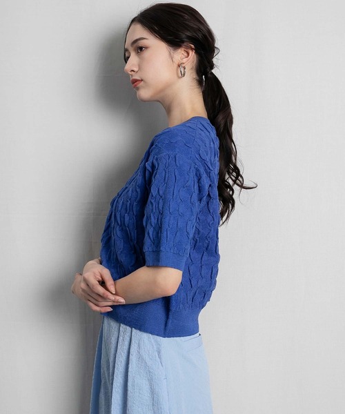 RAW FUDGE（ローファッジ）の「ダイヤジャガードニットプルオーバー（Tシャツ/カットソー・レディース・ブルー/ブラック/オフホワイト・M）」の13枚目の写真