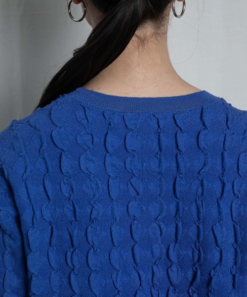 RAW FUDGE（ローファッジ）の「ダイヤジャガードニットプルオーバー（Tシャツ/カットソー・レディース・ブルー/ブラック/オフホワイト・M）」の5枚目の写真