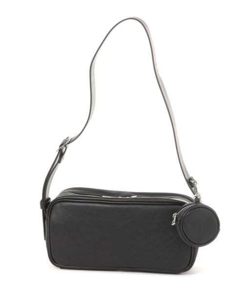 LEPSIM（レプシィム）の「フェイクレザーレクタングルショルダー　289669（ショルダーバッグ・レディース・ブラック/ベージュ・ONE SIZE）」の2枚目の写真