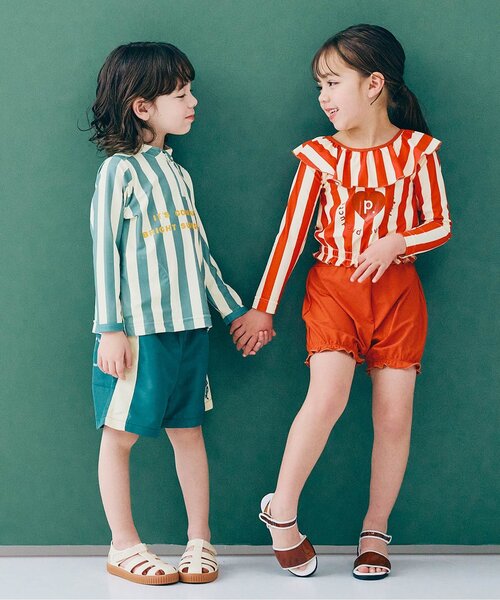 p.premier（ピードットプルミエ）の「【UVカット/ジュニア対応】サイドライン切替スイムパンツ（水着・キッズ・イエロー/ブラウン/グリーン・80/90/100/110/120/130/140）」の9枚目の写真