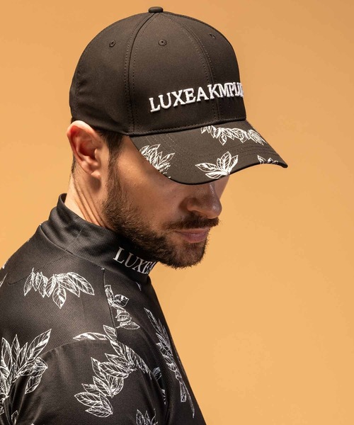 LUXEAKMPLUS（リュクスエイケイエムプラス）の「LUXEAKMPLUS(リュクスエイケイエムプラス)ゴルフ ローレルパターン 半袖モックネックTシャツ(吸水速乾 / UVカット)（Tシャツ/カットソー・メンズ・ブラック/ベージュ/ホワイト・S/M/L/XL/XXL）」の9枚目の写真