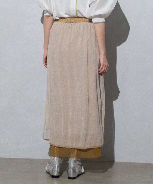 MARECHAL TERRE（マルシャルテル）の「2wayシアーレイヤードスカート（スカート・レディース・ライトベージュ/オレンジ/ブラック/ネイビー・MEDIUM）」の12枚目の写真