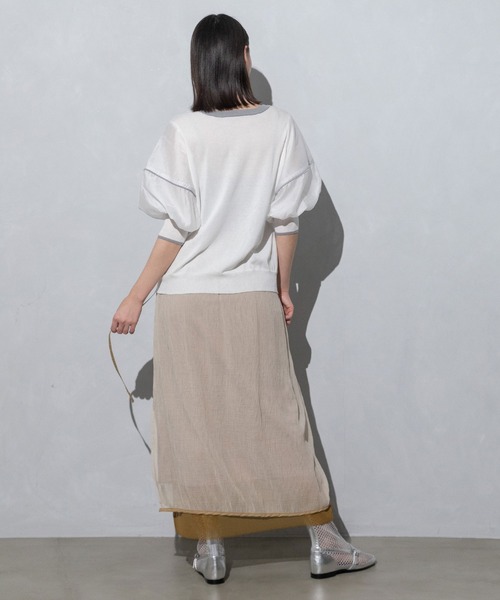 MARECHAL TERRE（マルシャルテル）の「2wayシアーレイヤードスカート（スカート・レディース・ライトベージュ/オレンジ/ブラック/ネイビー・MEDIUM）」の13枚目の写真