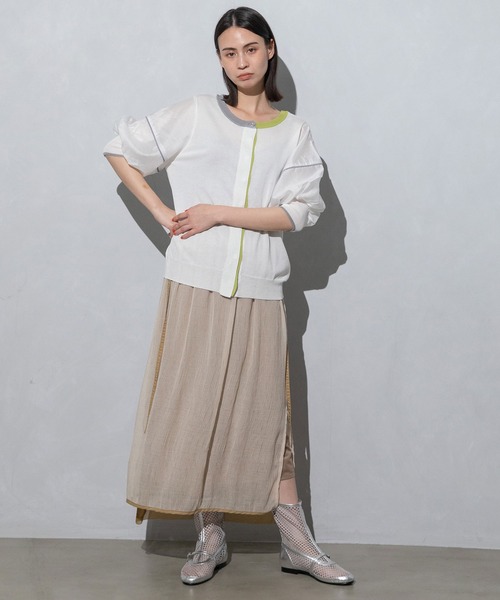 MARECHAL TERRE（マルシャルテル）の「2wayシアーレイヤードスカート（スカート・レディース・ライトベージュ/オレンジ/ブラック/ネイビー・MEDIUM）」の15枚目の写真