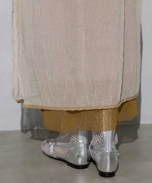 MARECHAL TERRE（マルシャルテル）の「2wayシアーレイヤードスカート（スカート・レディース・ライトベージュ/オレンジ/ブラック/ネイビー・MEDIUM）」の19枚目の写真