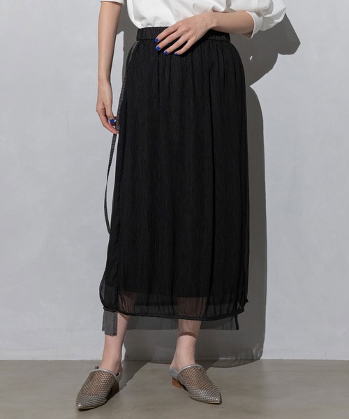 MARECHAL TERRE（マルシャルテル）の「2wayシアーレイヤードスカート（スカート・レディース・ライトベージュ/オレンジ/ブラック/ネイビー・MEDIUM）」の21枚目の写真