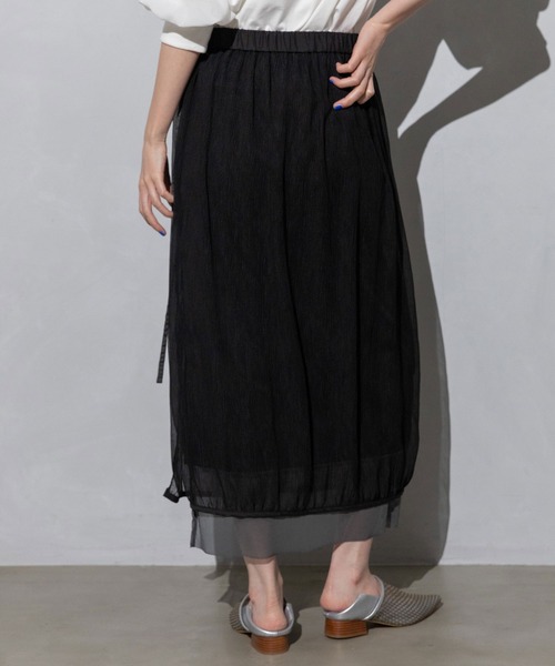 MARECHAL TERRE（マルシャルテル）の「2wayシアーレイヤードスカート（スカート・レディース・ライトベージュ/オレンジ/ブラック/ネイビー・MEDIUM）」の22枚目の写真