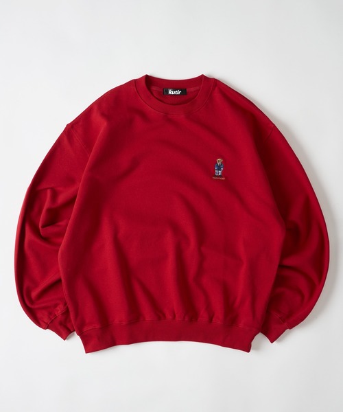 kutir（クティール）の「【kutir men × TeddyBear】 プルオーバーショートスウェット（スウェット・メンズ・杢グレー/レッド/ネイビー/ブラック・LARGE/MEDIUM）」の4枚目の写真
