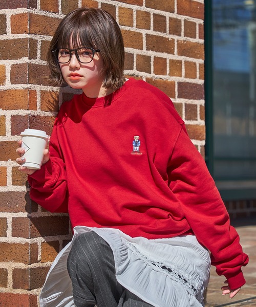 kutir（クティール）の「【kutir men × TeddyBear】 プルオーバーショートスウェット（スウェット・メンズ・杢グレー/レッド/ネイビー/ブラック・LARGE/MEDIUM）」の5枚目の写真