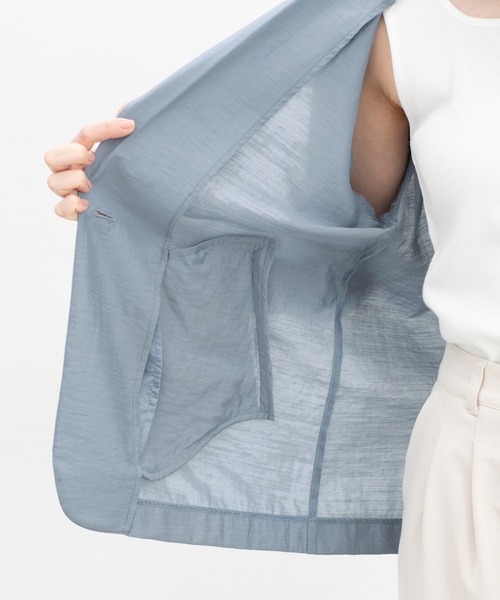 テーラードジャケット 8分袖シアーテーラードジャケット（テーラードジャケット