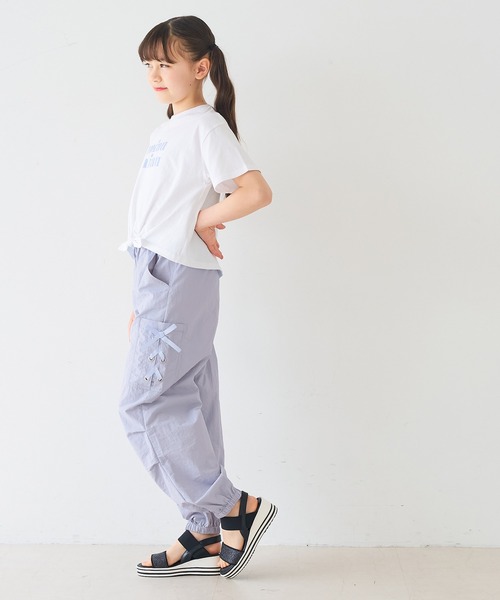 coca(coca)(コカ)の「キッズ レースアップポケットパラシュートパンツ(カーゴパンツ・キッズ・ライトブルー/ブラック/ライトピンク・150/120/130/140)」の16枚目の写真