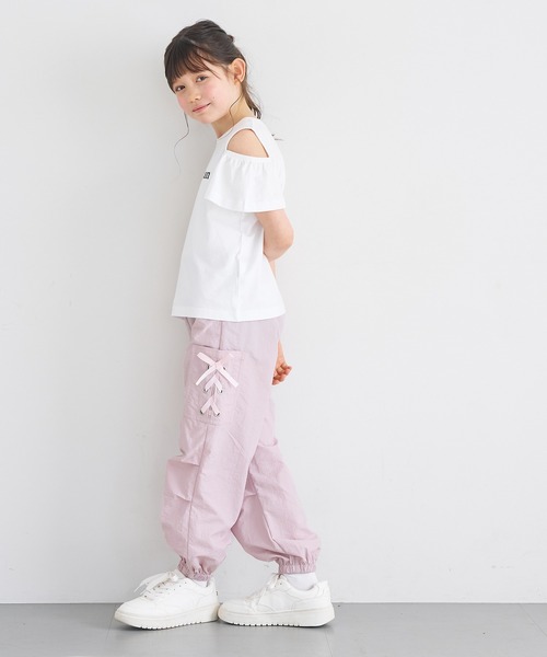 coca(coca)(コカ)の「キッズ レースアップポケットパラシュートパンツ(カーゴパンツ・キッズ・ライトブルー/ブラック/ライトピンク・150/120/130/140)」の14枚目の写真