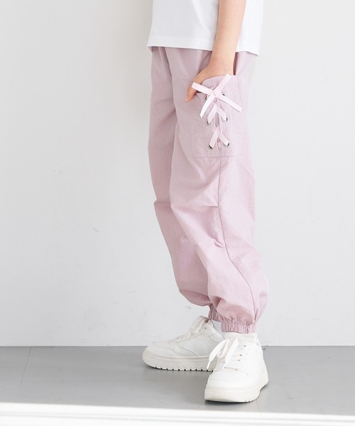 キッズ レースアップポケットパラシュートパンツ（カーゴパンツ