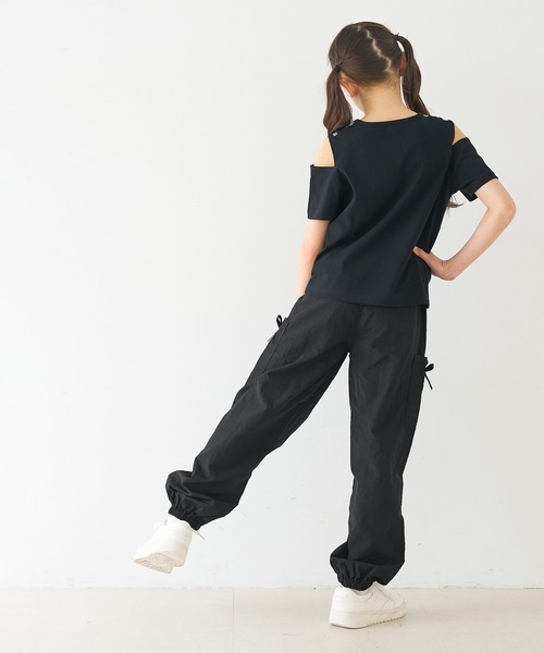 coca(coca)(コカ)の「キッズ レースアップポケットパラシュートパンツ(カーゴパンツ・キッズ・ライトブルー/ブラック/ライトピンク・150/120/130/140)」の6枚目の写真