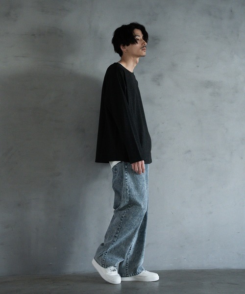 RATTLE TRAP(ラトルトラップ)の「ボートネック 長袖カットソー(Tシャツ/カットソー・メンズ・グレー/ブラック・L/M)」の6枚目の写真