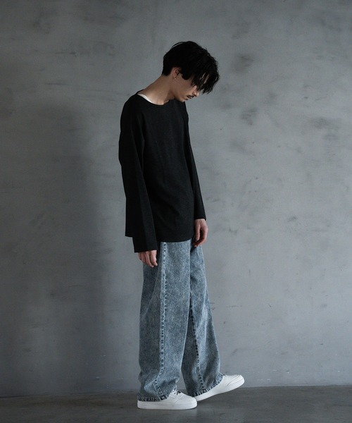 RATTLE TRAP(ラトルトラップ)の「ボートネック 長袖カットソー(Tシャツ/カットソー・メンズ・グレー/ブラック・L/M)」の7枚目の写真
