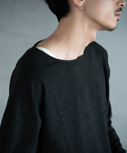 RATTLE TRAP(ラトルトラップ)の「ボートネック 長袖カットソー(Tシャツ/カットソー・メンズ・グレー/ブラック・L/M)」の12枚目の写真