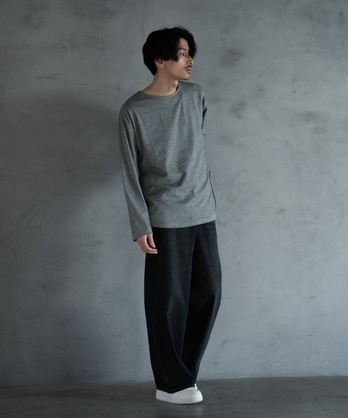 RATTLE TRAP(ラトルトラップ)の「ボートネック 長袖カットソー(Tシャツ/カットソー・メンズ・グレー/ブラック・L/M)」の14枚目の写真