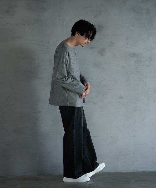 RATTLE TRAP(ラトルトラップ)の「ボートネック 長袖カットソー(Tシャツ/カットソー・メンズ・グレー/ブラック・L/M)」の15枚目の写真