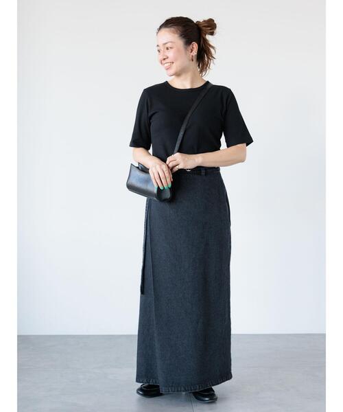 Lugnoncure（ルノンキュール）の「【抗菌防臭】クルーネックリブTシャツ（Tシャツ/カットソー・レディース・オフホワイト/ブラック/ベージュ・F）」の6枚目の写真