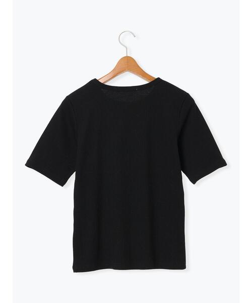 Lugnoncure（ルノンキュール）の「【抗菌防臭】クルーネックリブTシャツ（Tシャツ/カットソー・レディース・オフホワイト/ブラック/ベージュ・F）」の14枚目の写真