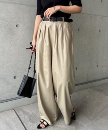 リネンライクイージーワイドパンツ