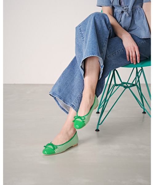 Emma Francis（エマフランシス）の「チェック柄 フラット バレエシューズ（バレエシューズ・レディース・ブラック/グリーン/レッド・22.0cm/22.5cm/23.0cm/23.5cm/24.0cm/24.5cm/25.0cm）」の3枚目の写真