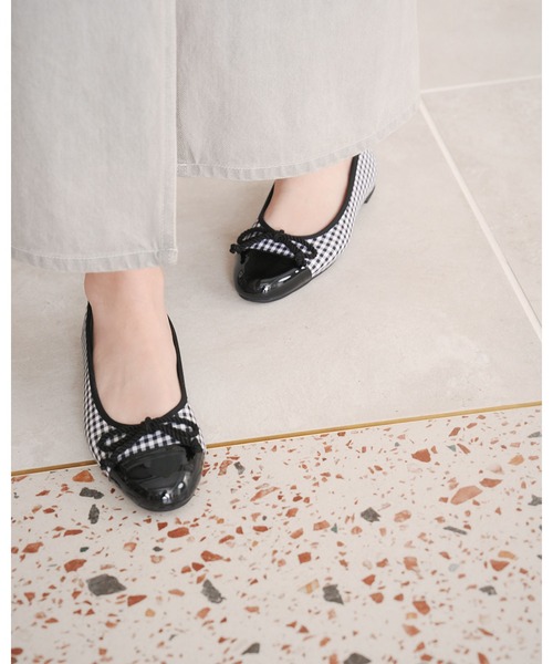 Emma Francis（エマフランシス）の「チェック柄 フラット バレエシューズ（バレエシューズ・レディース・ブラック/グリーン/レッド・22.0cm/22.5cm/23.0cm/23.5cm/24.0cm/24.5cm/25.0cm）」の7枚目の写真