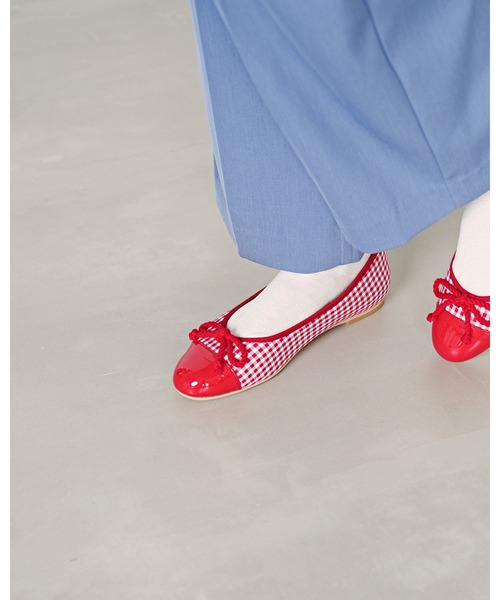 Emma Francis（エマフランシス）の「チェック柄 フラット バレエシューズ（バレエシューズ・レディース・ブラック/グリーン/レッド・22.0cm/22.5cm/23.0cm/23.5cm/24.0cm/24.5cm/25.0cm）」の17枚目の写真