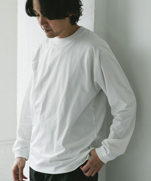 URBAN RESEARCH DOORS（アーバンリサーチドアーズ）の「『吸水速乾/イージーケア/接触冷感』クイックドライ ロングスリーブ Tシャツ（Tシャツ/カットソー・メンズ・ホワイト/チャコールグレー・MEDIUM/LARGE）」の6枚目の写真