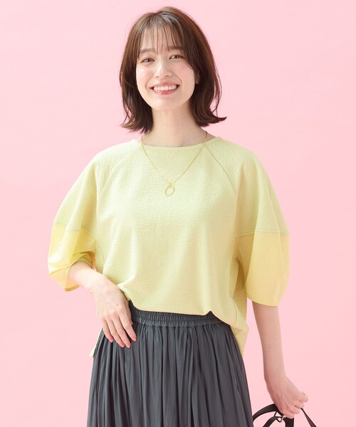 ANY(エニィ)の「サッカーランタンスリーブプルオーバー(Tシャツ/カットソー・レディース・ブラック系/イエロー系/ホワイト系・4)」の3枚目の写真