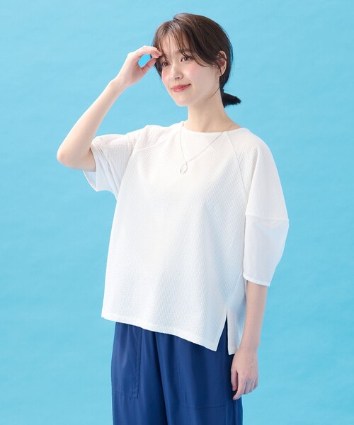 ANY(エニィ)の「サッカーランタンスリーブプルオーバー(Tシャツ/カットソー・レディース・ブラック系/イエロー系/ホワイト系・4)」の16枚目の写真