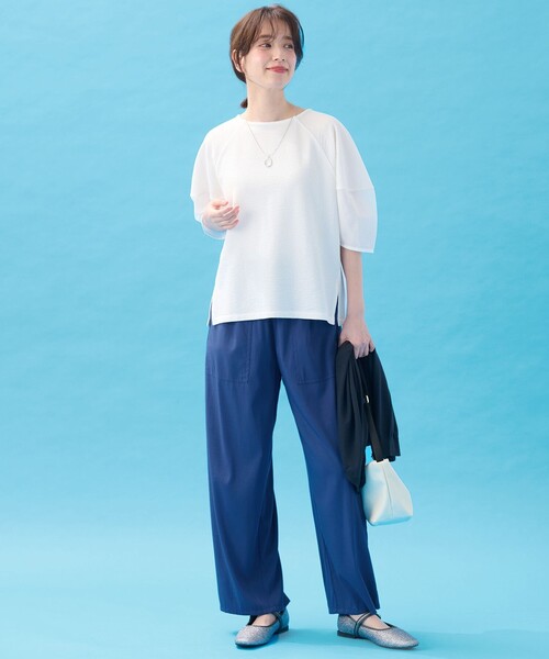 ANY(エニィ)の「サッカーランタンスリーブプルオーバー(Tシャツ/カットソー・レディース・ブラック系/イエロー系/ホワイト系・4)」の13枚目の写真