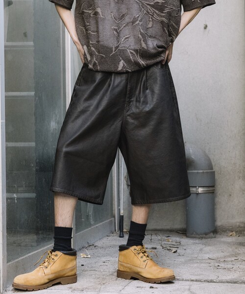 セール】LEATHERETTE Buggy Short Pants/レザレット バギーショーツ