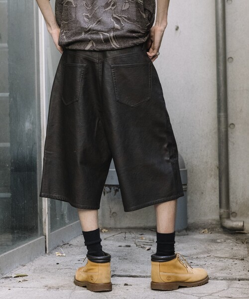 セール】LEATHERETTE Buggy Short Pants/レザレット バギーショーツ