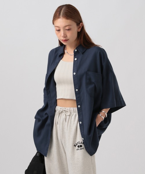 ブラウス シャツ 「簡単ブラウジング」2WAYスタンダード半袖シャツ レディース BAYFLOW ブラウス シャツ 「簡単ブラウジング」2WAYスタンダード