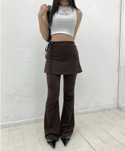 lilful（リルフル）の「フロントレタリングロゴ ショートタンクトップ（タンクトップ・レディース・カーキ/チャコール/ブラウン/グレー/ブラック/ホワイト・M/S）」の10枚目の写真