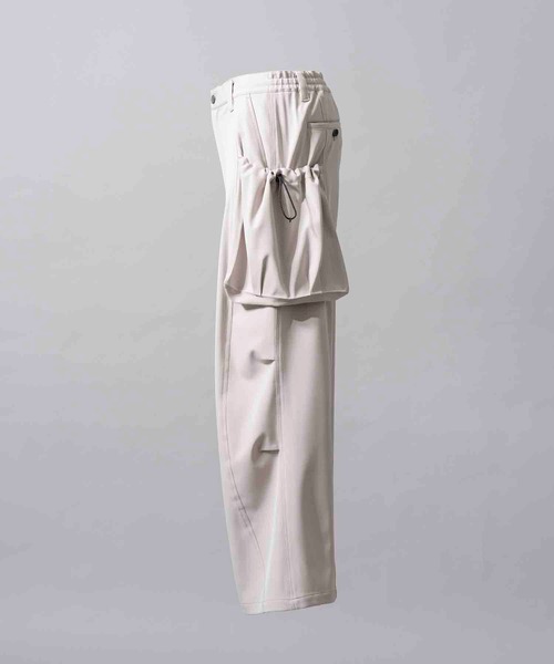 メゾンスペシャル　カーゴパンツ　ホワイト MAISON SPECIAL カーゴパンツ Zip Design Satin Cargo Pants