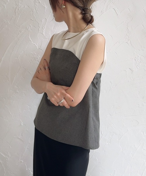 junoah(ジュノア)の「ビスチェドッキングカットソー(Tシャツ/カットソー・レディース・ブラック/チャコール/グレイッシュベージュ・SMALL/LARGE/MEDIUM)」の11枚目の写真