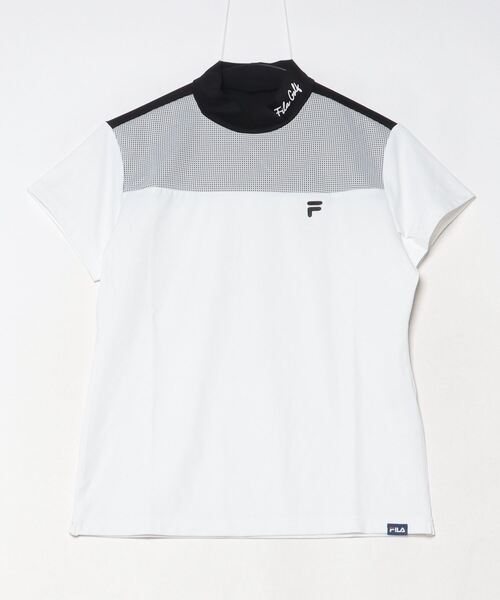 FILA（フィラ）の「フィラ FILA モックネックシャツ（シャツ/ブラウス・レディース・ホワイト/ブラック・L/M/XL）」の2枚目の写真