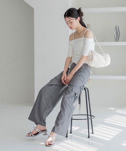 Heather（ヘザー）の「ドロストデザインカットTEE　452797（Tシャツ/カットソー・レディース・ブラック/グレー/アイボリー・FREE）」の9枚目の写真