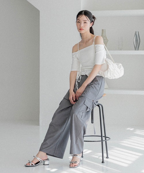 Heather（ヘザー）の「ドロストデザインカットTEE　452797（Tシャツ/カットソー・レディース・ブラック/グレー/アイボリー・FREE）」の10枚目の写真