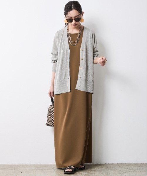 CHIC STYLE（シックスタイル）の「綿レーヨンハイツイストVネックニットカーディガン＜大きいサイズ有＞シックスタイル（カーディガン/ボレロ・レディース・グレー/ブラウン/ブラック・L/M/5L/4L/3L/LL）」の22枚目の写真